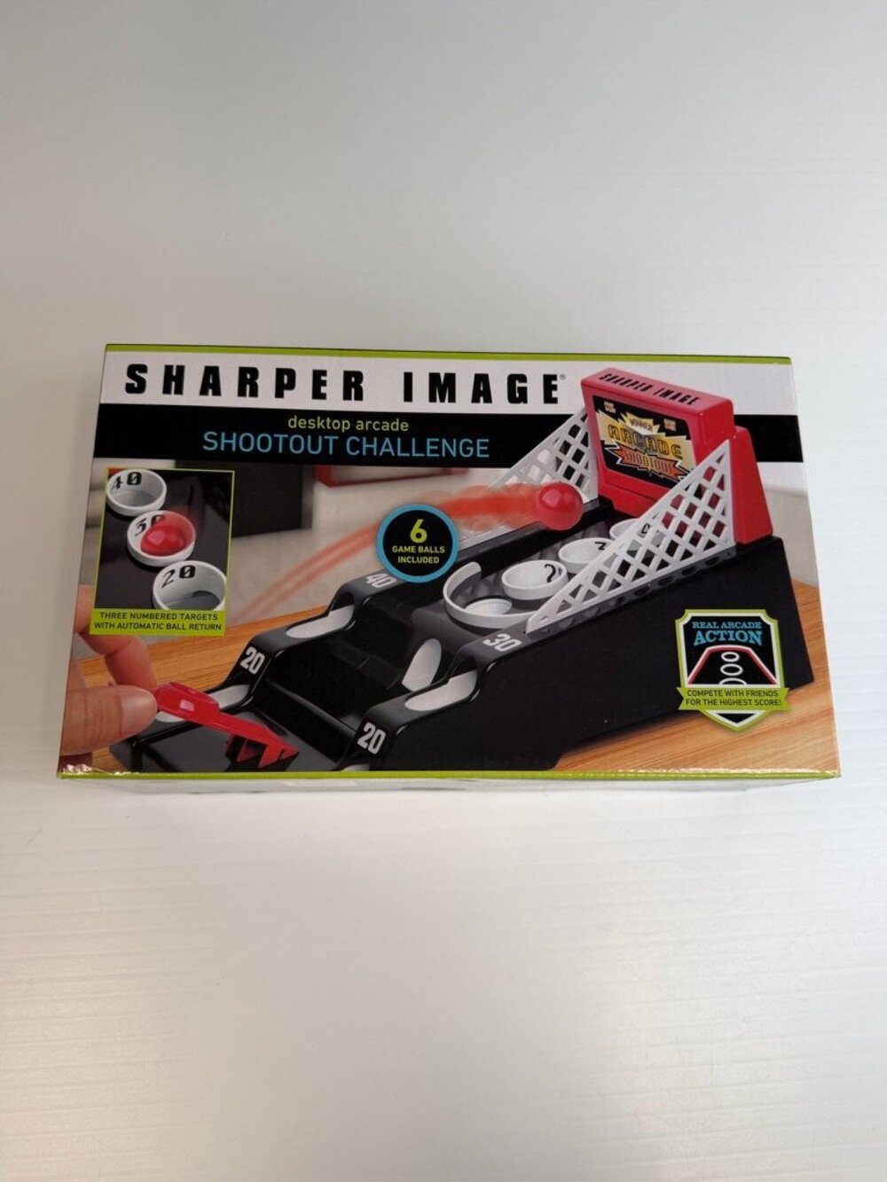 Sharper Image Desktop Arcade Shootout Challenge Game Play Collect Work Party Ni